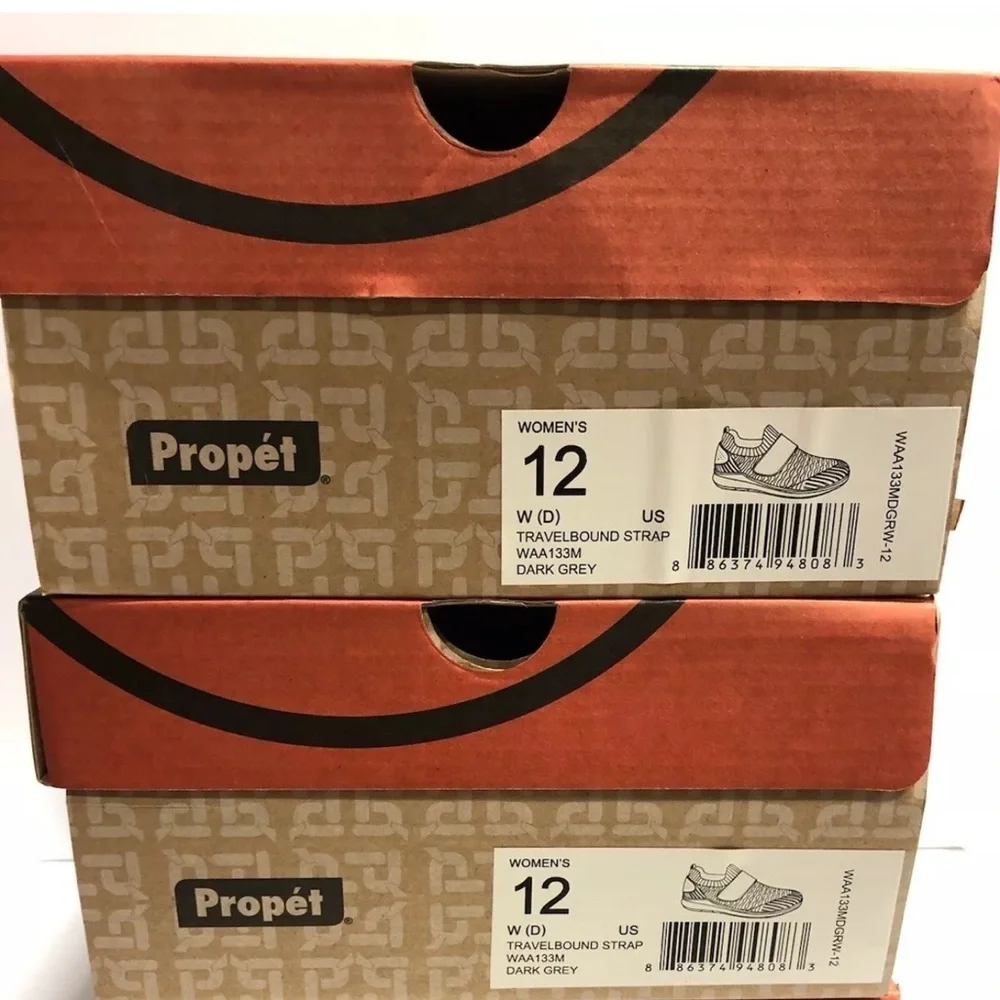 Propet Women’s Travelbound Strap Sneakers Gray, Size 12 Wide